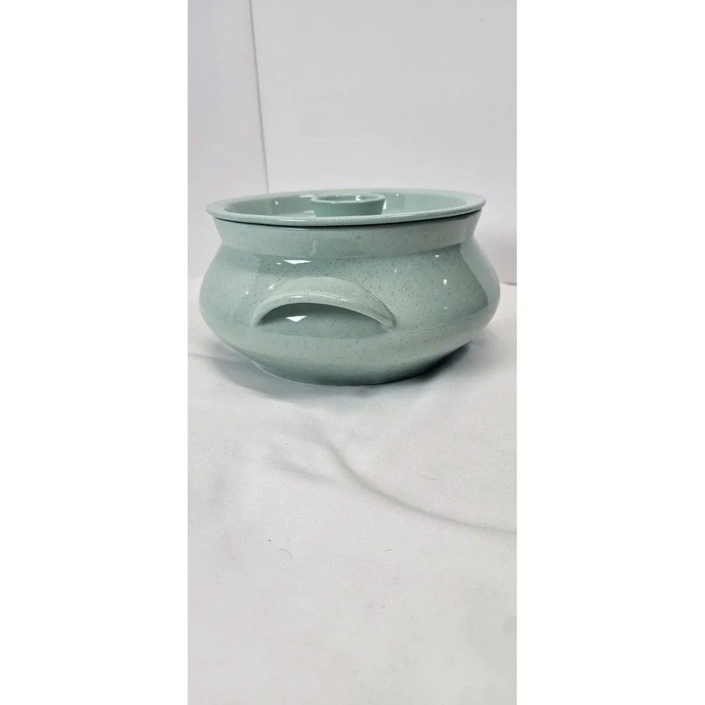 Vintage Franciscan Aqua Speckled Covered Casserole‎ Dish MCM 7